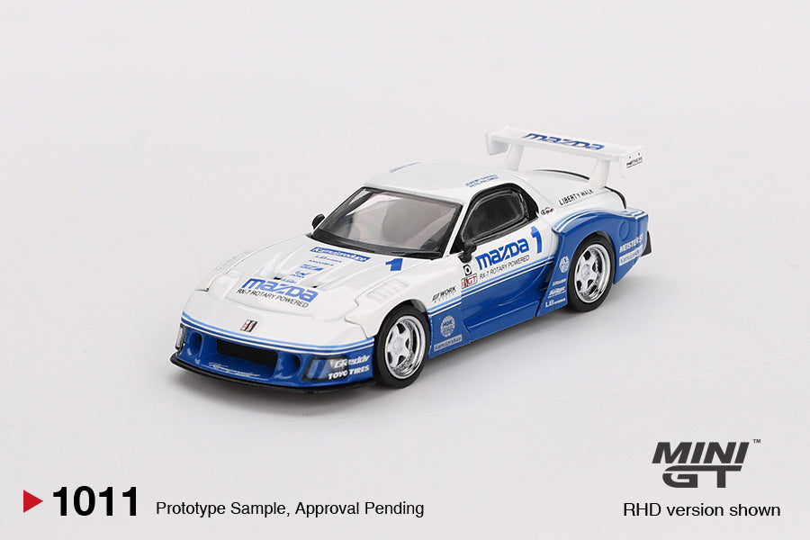 Mini GT #1011 - Mazda RX7 (FD3S) LB-Super Silhouette IMSA, weiß/blau | 1:64