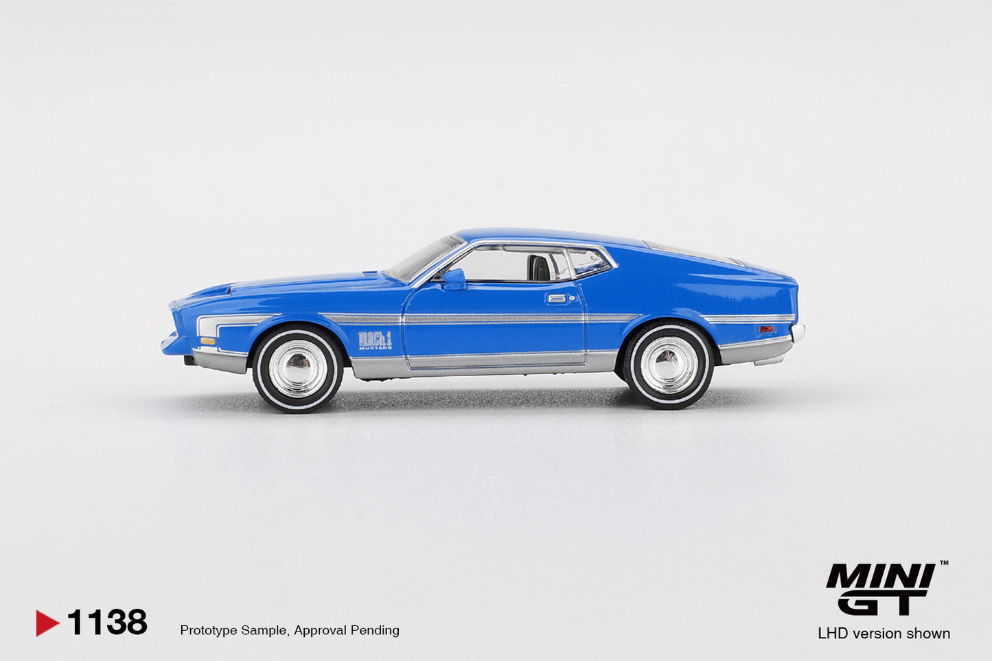 Mini GT #1138 - Ford Mustang Mach 1, Grabber Blue | 1:64