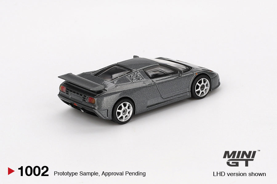 Mini GT #1002 - Bugatti EB110 Super Sport, grigio scuro | 1:64