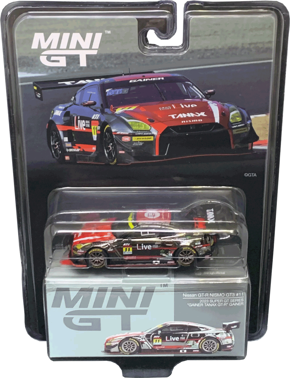 Mini GT #861 - Nissan GT-R NISMO GT3 #11 "GAINER TANAX GT-R" GAINER 2023 SUPER GT SERIES | 1:64