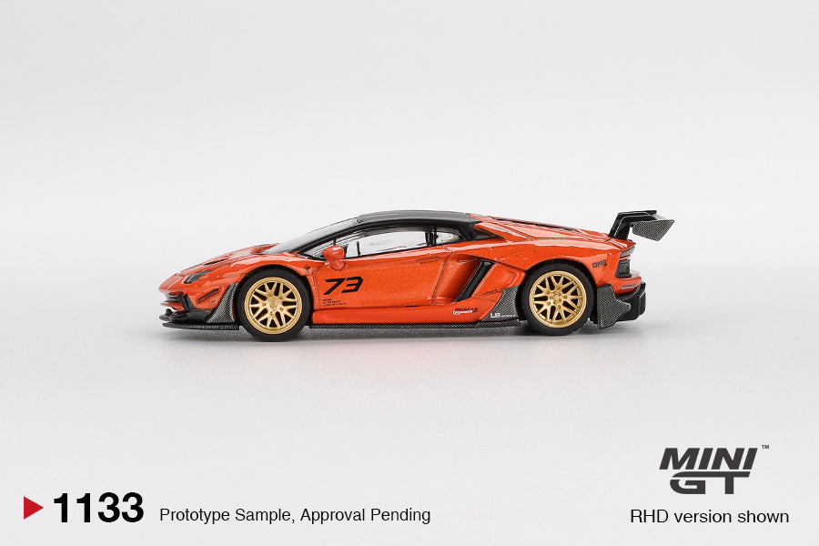 Mini GT #1133 - LB★WORKS Lamborghini Aventador, Limited Edition Orange MDX 2025 | 1:64