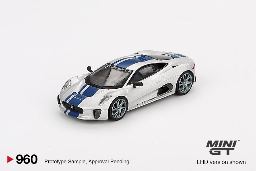 Mini GT #960 - Jaguar C-X75, silber/blau | 1:64