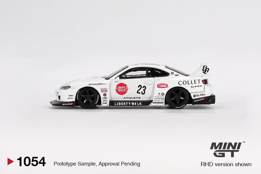 Mini GT #1054 - Nissan Silvia S15 LB-Super Silhouette Athlete, white | 1:64