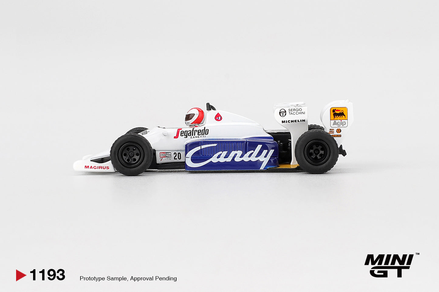 Mini GT #1193 - Toleman TG184 #20 Johnny Cecotto 1984 Monaco Grand Prix | 1:64