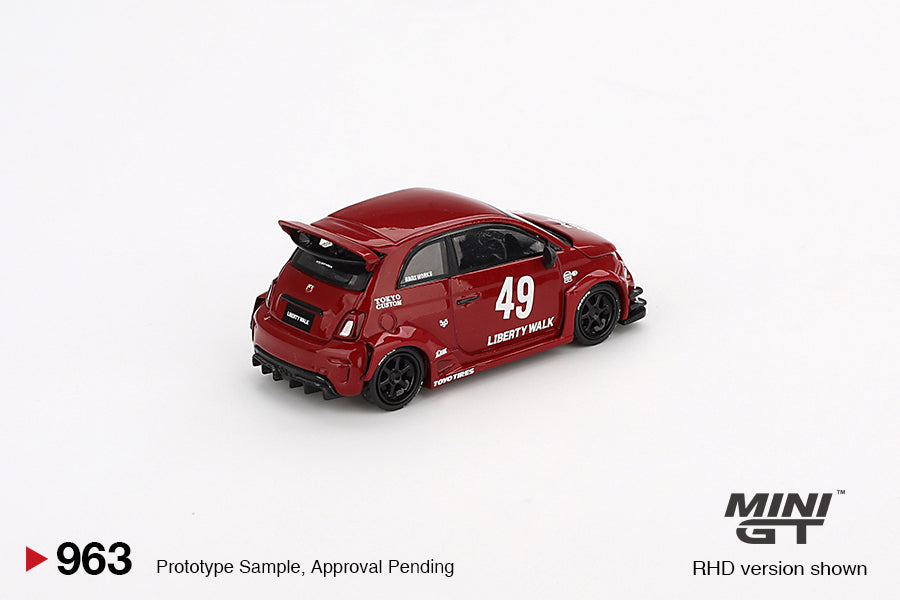 Mini GT #963 - Fiat Abarth 595 LB-Works X, Abas Works rot | 1:64