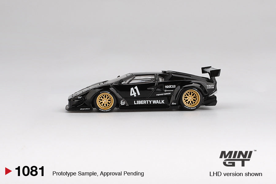 Mini GT #1081 - Lamborghini Countach LB-Works, black | 1:64