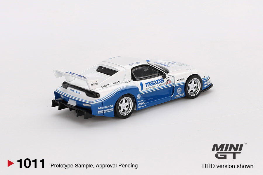 Mini GT #1011 - Mazda RX7 (FD3S) LB-Super Silhouette IMSA, weiß/blau | 1:64