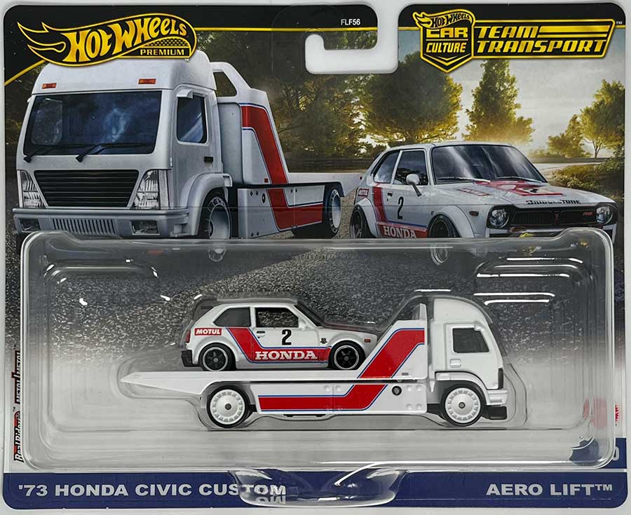 Hot Wheels Team Transport '73 Honda Civic Custom & Aero Lift | 1:64
