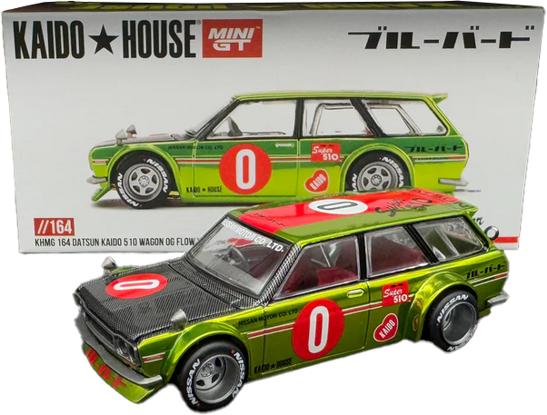 Kaido House - Mini GT: Datsun Kaido 510 Wagon OG, Flo yellow (KHMG164) | 1:64
