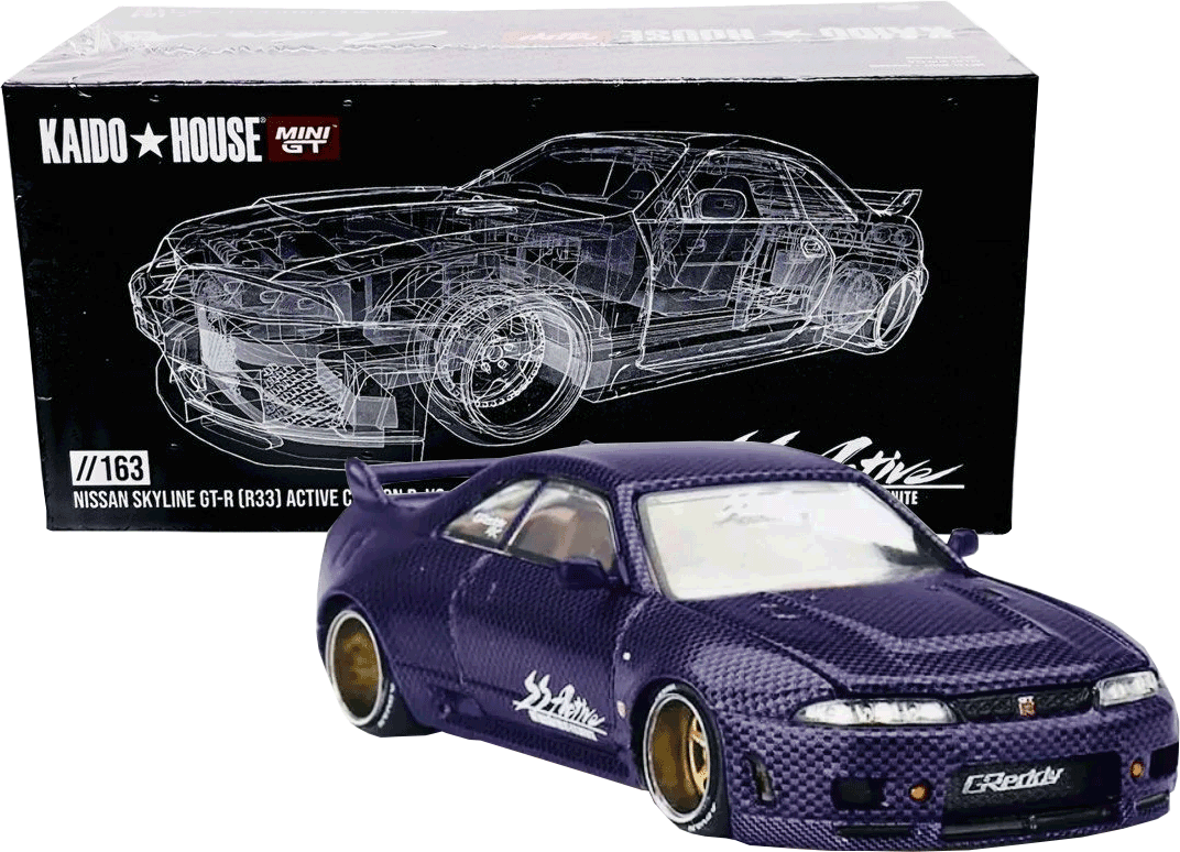 Kaido House - Mini GT: Nissan Skyline GT-R (R33) Active Carbon R V2, midnight purple (KHMG163) inkl. CHANCE auf CHASE | 1:64