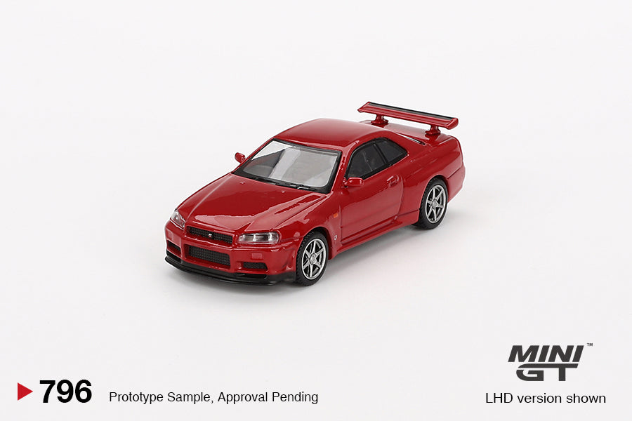 Mini GT #796 - 1999 Nissan Skyline GT-R (R34) V-Spec rot | 1:64