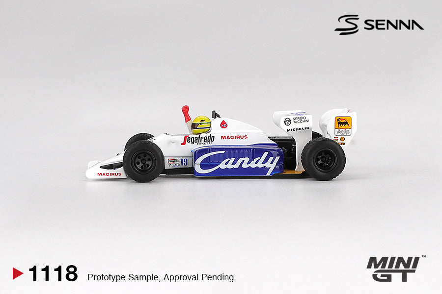 Mini GT #1118 -Toleman TG184 #19 Ayrton Senna 1984 Monaco Grand Prix 2nd Place | 1:64