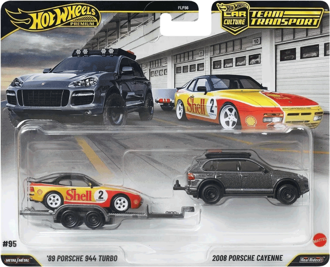 Hot Wheels 2026 Team Transport '89 Porsche 944 Turbo & 2008 Porsche Cayenne | 1:64