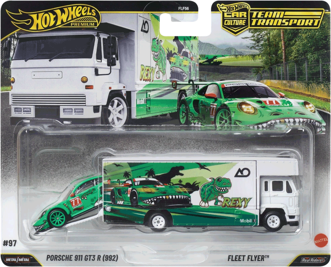 Hot Wheels 2026 Team Transport Set: Porsche REXY, Porsche 944 & Rob'n Pinks | 1:64