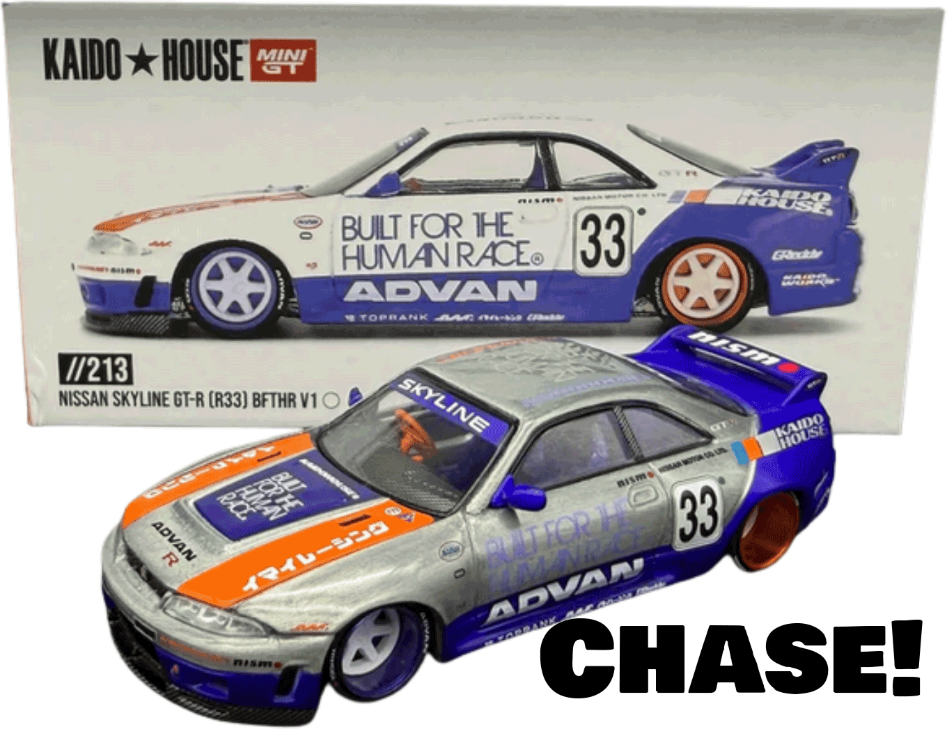 Kaido House - Mini GT: Nissan GTR (R33) BFTHR V1 (KHMG213) inkl. CHANCE auf CHASE! | 1:64