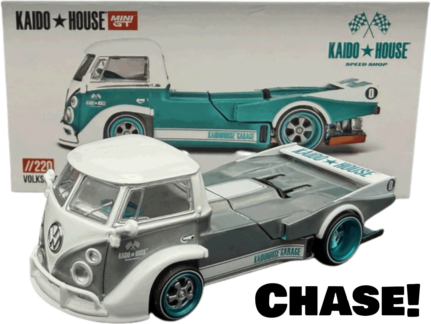 Kaido House - Mini GT: Volkswagen T1 Pickup Kaido Works V1 (KHMG220) inkl. CHANCE auf CHASE! | 1:64