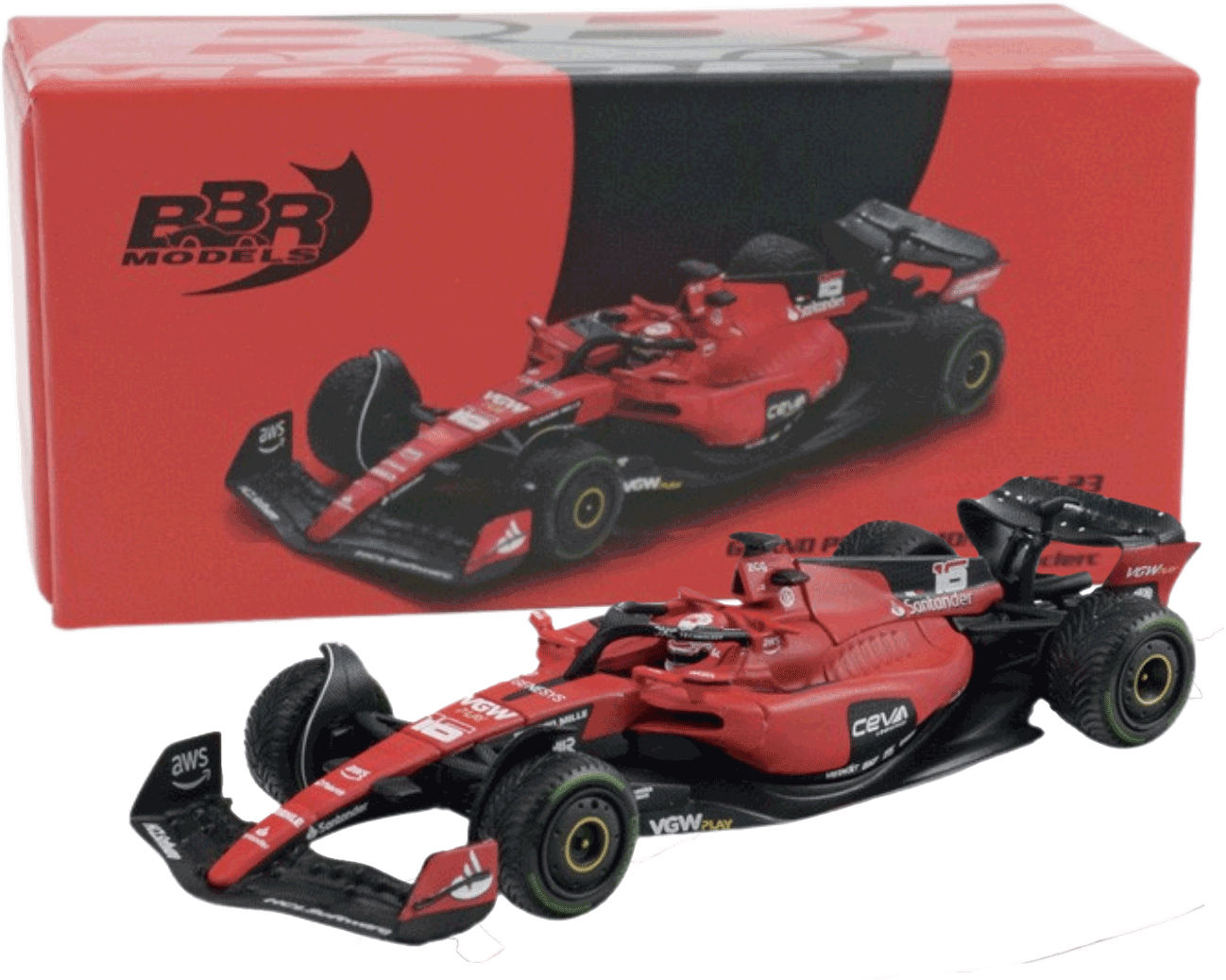 BBR Models - Mini GT: Ferrari SF23 #16 C. Leclerc, Monaco GP 2023 | 1:64