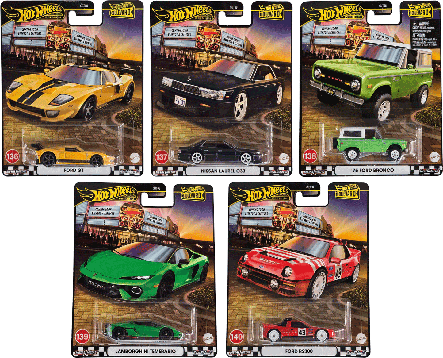 Hot Wheels Boulevard 978E Set #136-#140