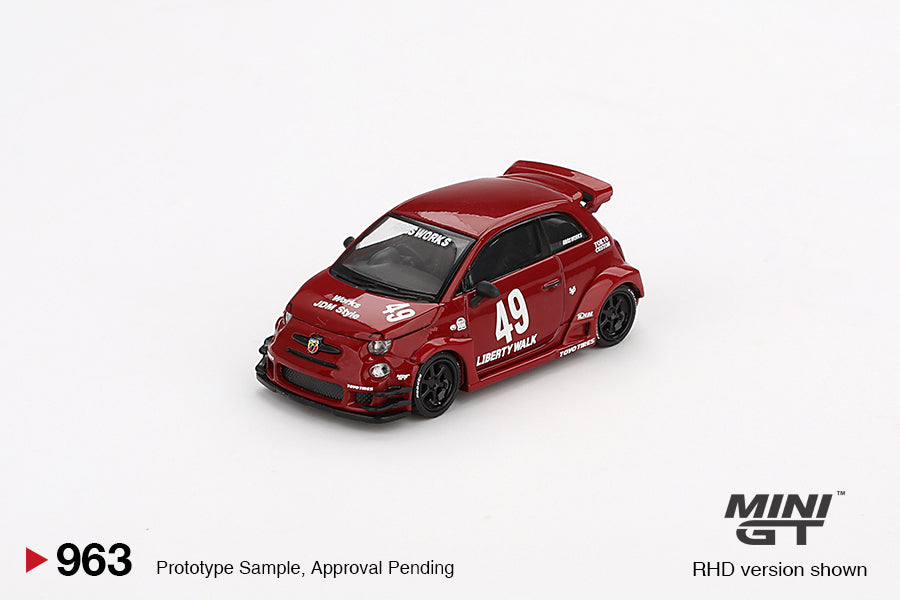 Mini GT #963 - Fiat Abarth 595 LB-Works X, Abas Works rot | 1:64
