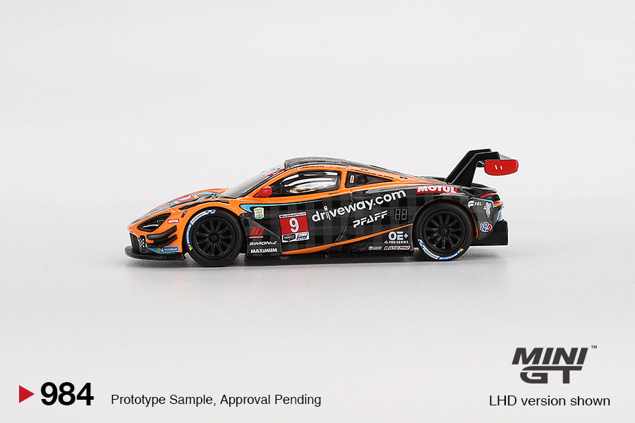Mini GT #984 - McLaren 720S GT3 Evo Pfaff Motorsports IMSA Daytona 24 Hrs, orange/black | 1:64