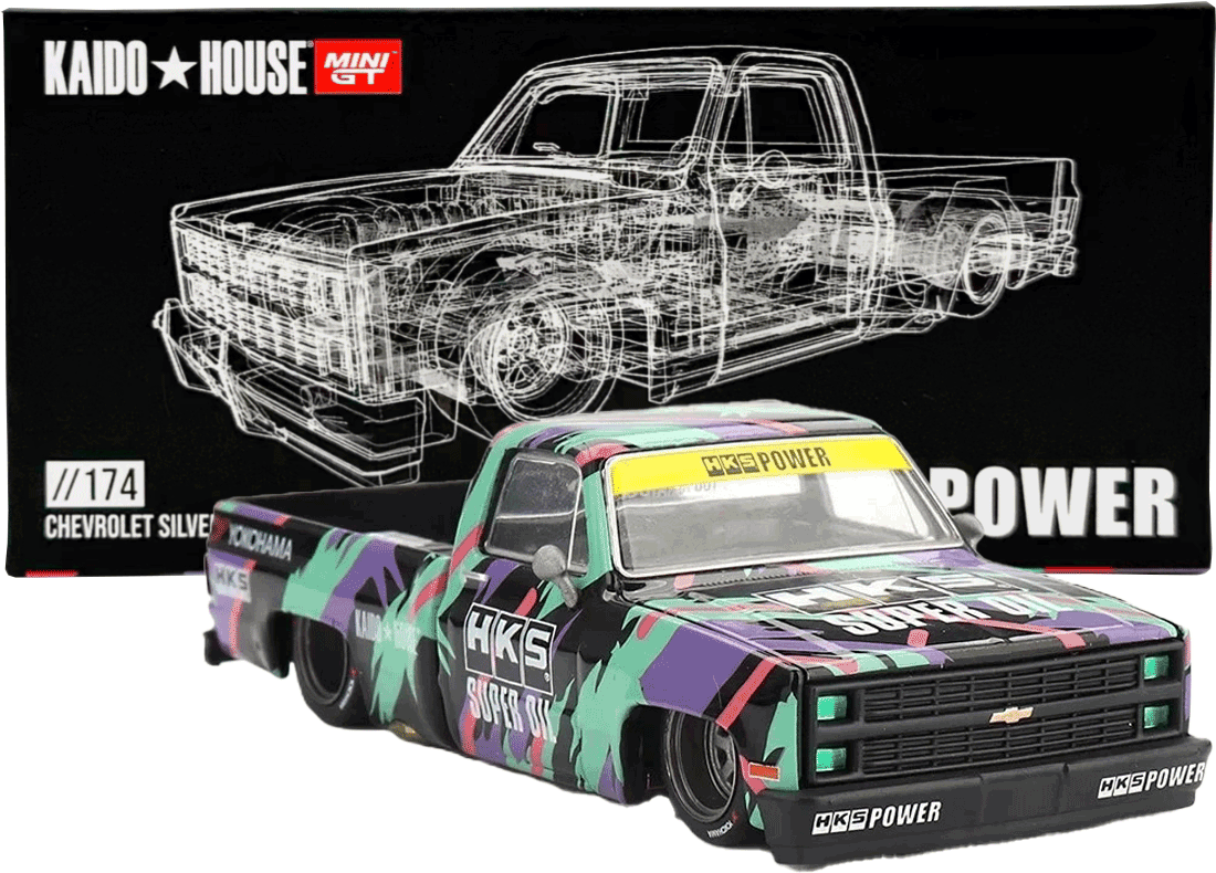 Kaido House - Mini GT: Chevrolet Silverado Kaido HKS V1 (KHMG174) | 1:64