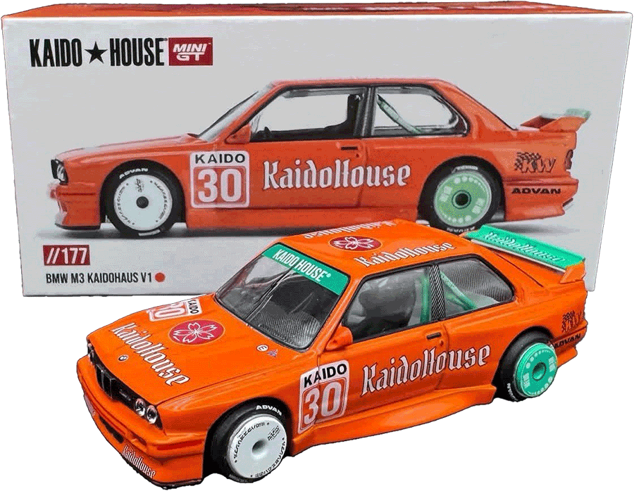 Kaido House - Mini GT: BMW M3 (E30) Kaidohaus V1, orange (KHMG171) inkl. CHANCE auf CHASE | 1:64