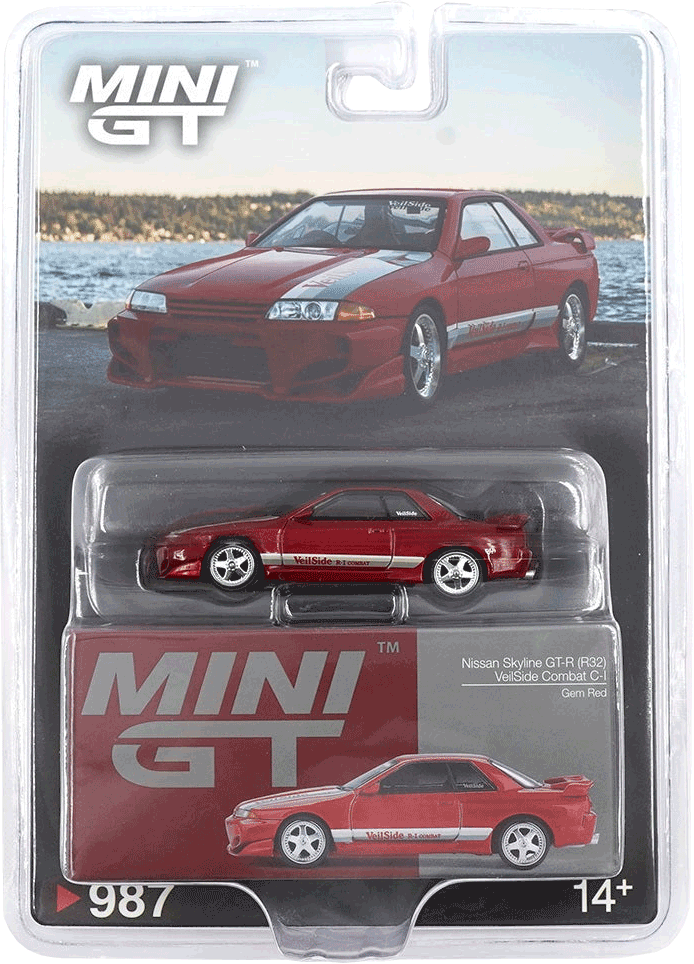 Mini GT #987 - Blister Nissan Skyline GT-R (R32) Veilside Combat C-I, rot | 1:64