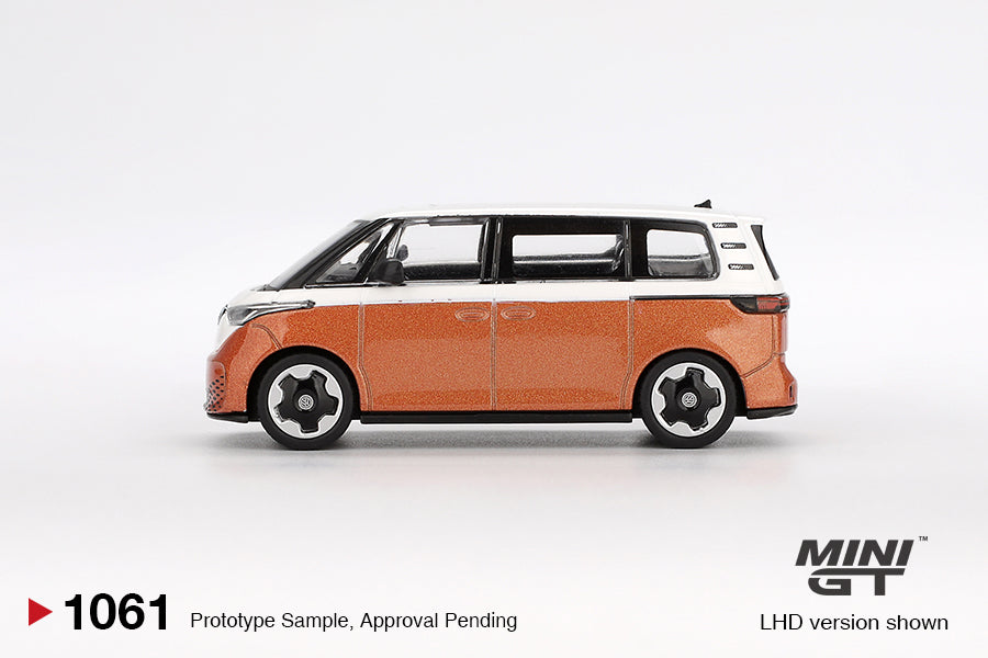 Mini GT #1061 - Volkswagen ID.Buzz Candy White / Energetic Orange | 1:64