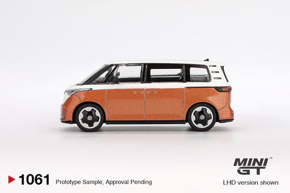 Mini GT #1061 - Volkswagen ID.Buzz Candy White / Energetic Orange | 1:64