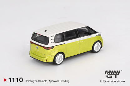 Mini GT #1110 - Volkswagen ID.Buzz Candy, White/ Pomelo Yellow | 1:64