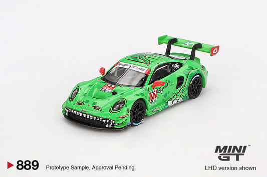 Mini GT #889 - Porsche 911 (992) GT3R #77 AO Racing Daytona 24 HRS 2nd Place, grün | 1:64