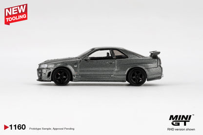 Mini GT #1160 - Nissan Skyline GT-R, Dark Metal Gray (NISMO BNR34 CRS Version) | 1:64