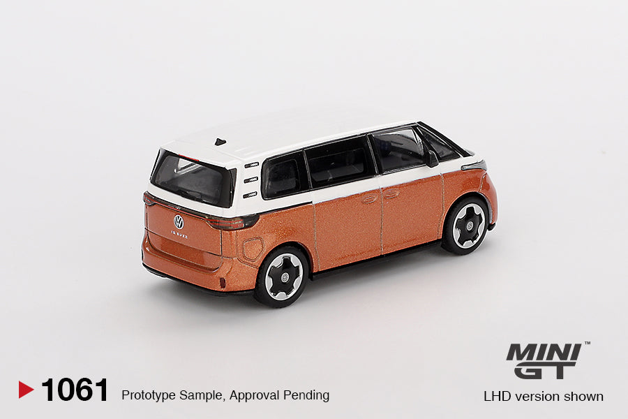 Mini GT #1061 - Volkswagen ID.Buzz Candy White / Energetic Orange | 1:64