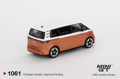 Mini GT #1061 - Volkswagen ID.Buzz Candy White / Energetic Orange | 1:64