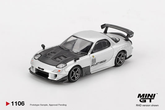 Mini GT #1106 - Mazda RX-7 RE-Amemiya, Silver Metallic | 1:64