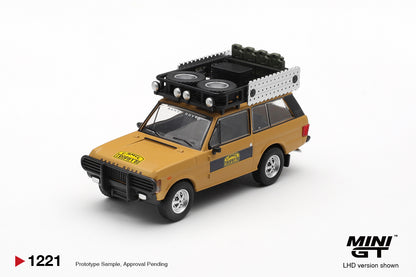 Mini GT #1221 - Range Rover 1981 Camel Trophy Sumatra K.Stoppa & A.Valldorf | 1:64
