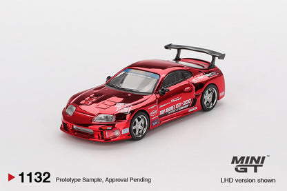 Mini GT #1132 - Toyota Supra (A80) Top Secret GT-300 Top Secret, Red Chrome | 1:64