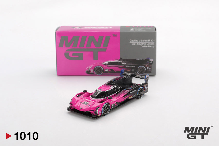 Mini GT #1010 - Cadillac V-Series.R #01 Cadillac Racing Petit Le Mans, pink/black | 1:64