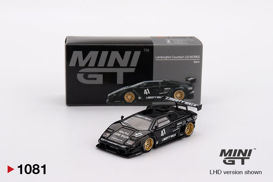 Mini GT #1081 - Lamborghini Countach LB-Works, black | 1:64