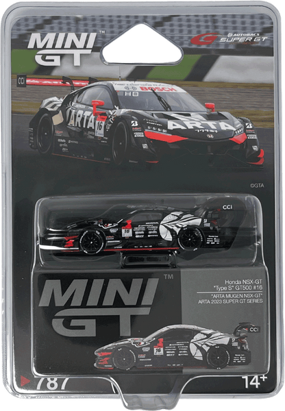 Mini GT #787 - Honda NSX-GT Type S GT500 #16 *ARTA MUGEN NSX-GT* ARTA SUPER GT Series, schwarz/rot/weiß | 1:64