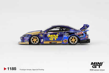 Mini GT #1185 - Nissan LB-Super Silhouette S15 SILVIA #555 Team MINI GT Liberty Walk 2025 Formula Drift Halloween Special | 1:64