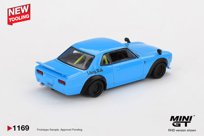 Mini GT #1169 - Nissan LB★Works HAKOSUKA, Baby Blue | 1:64