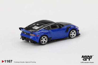 Mini GT #1167 - Nissan Z VeilSide FFZ400, Seiran Blue | 1:64