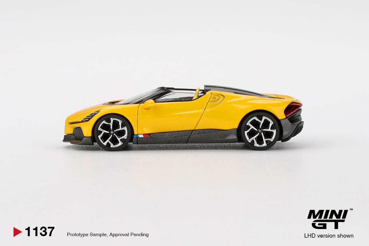 Mini GT #1137 - Bugatti W16 Mistral, Yellow | 1:64