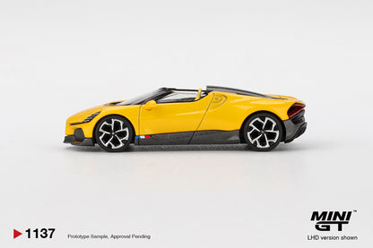 Mini GT #1137 - Bugatti W16 Mistral, Yellow | 1:64