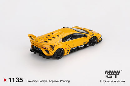 Mini GT #1135 - Lamborghini LB-Silhouette WORKS MURCIELAGO GT Evo, Yellow | 1:64
