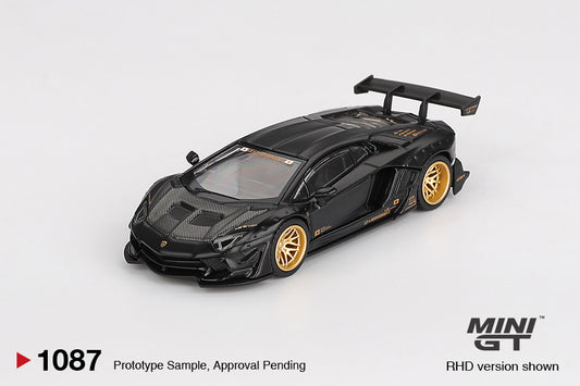 Mini GT #1087 - LB★WORKS Lamborghini Aventador Limited Edition, Matte Black | 1:64