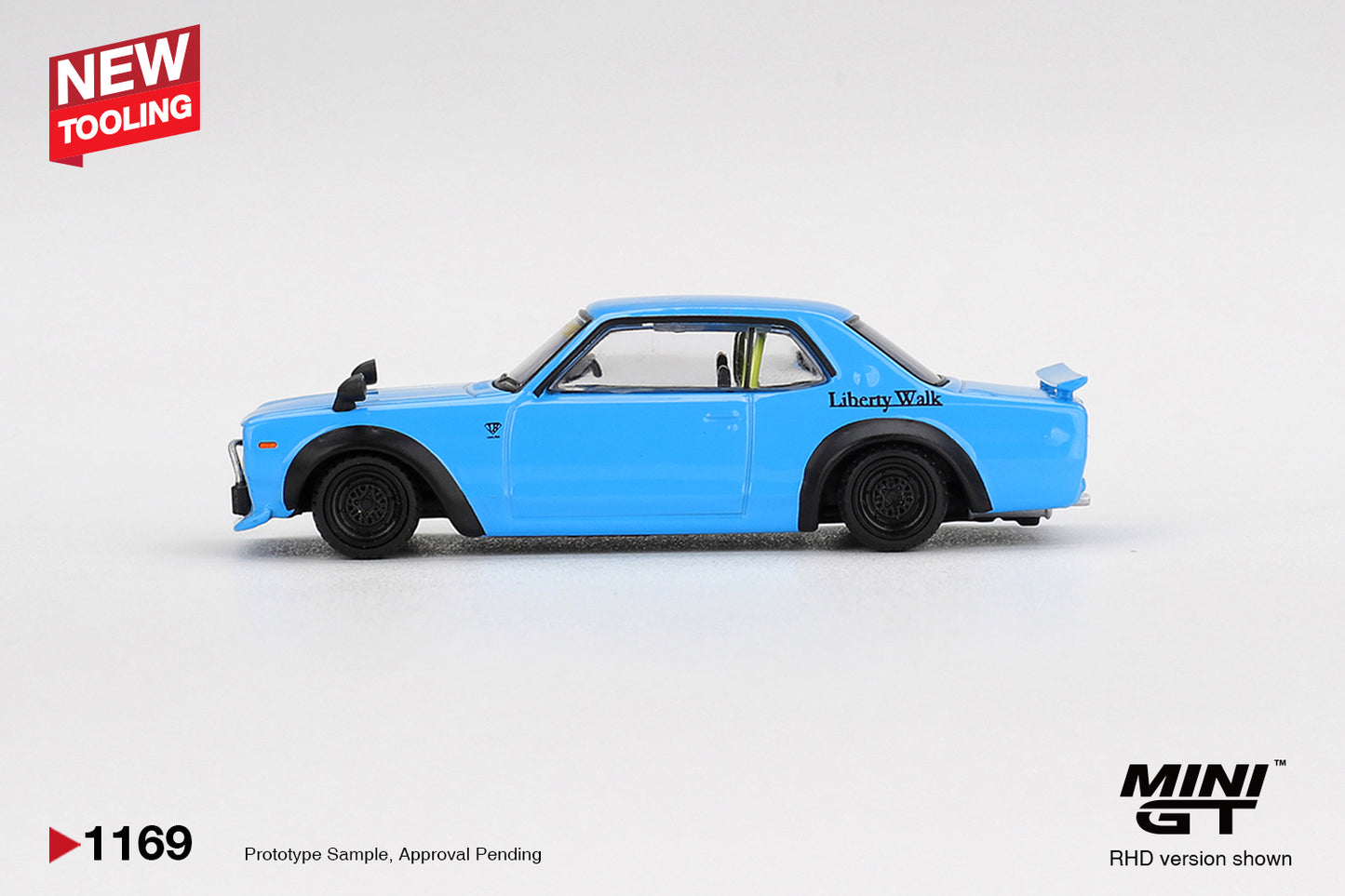 Mini GT #1169 - Nissan LB★Works HAKOSUKA, Baby Blue | 1:64
