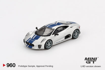 Mini GT #960 - Jaguar C-X75, silber/blau | 1:64