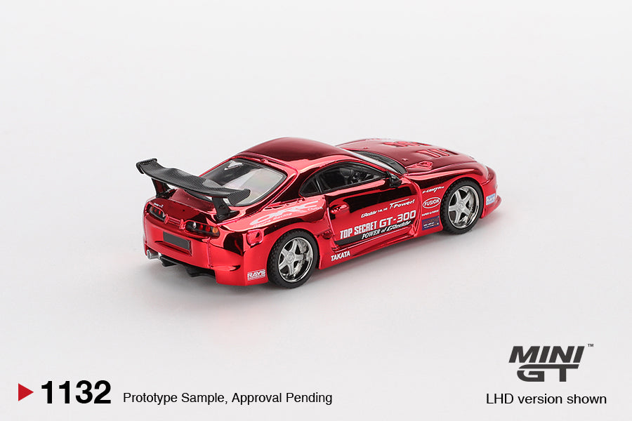 Mini GT #1132 - Toyota Supra (A80) Top Secret GT-300 Top Secret, Red Chrome | 1:64